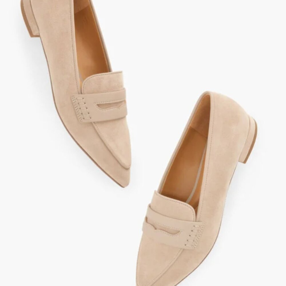 100% leather Scarlet Pointed Toe Suede Loafers